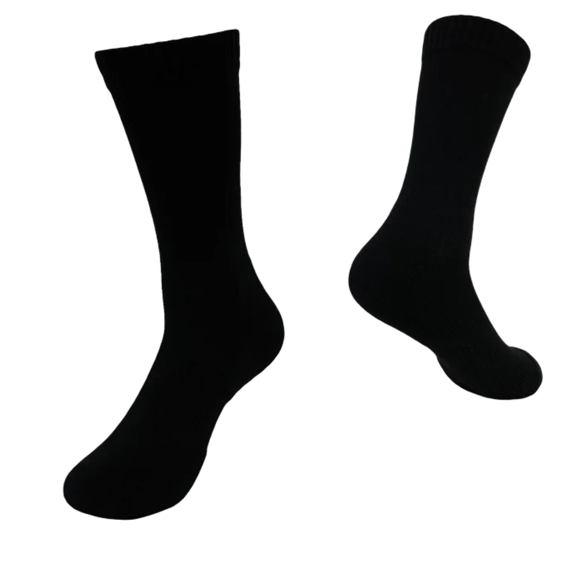 Men’s Crew Dress Socks  Seamless Black