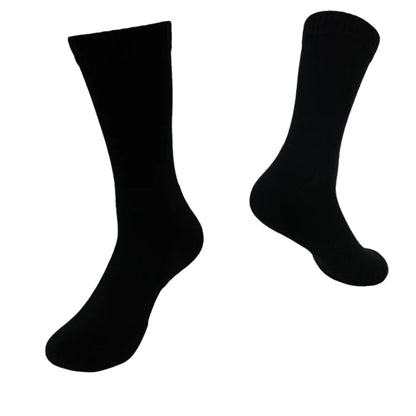 Men’s Crew Dress Socks  Seamless Black