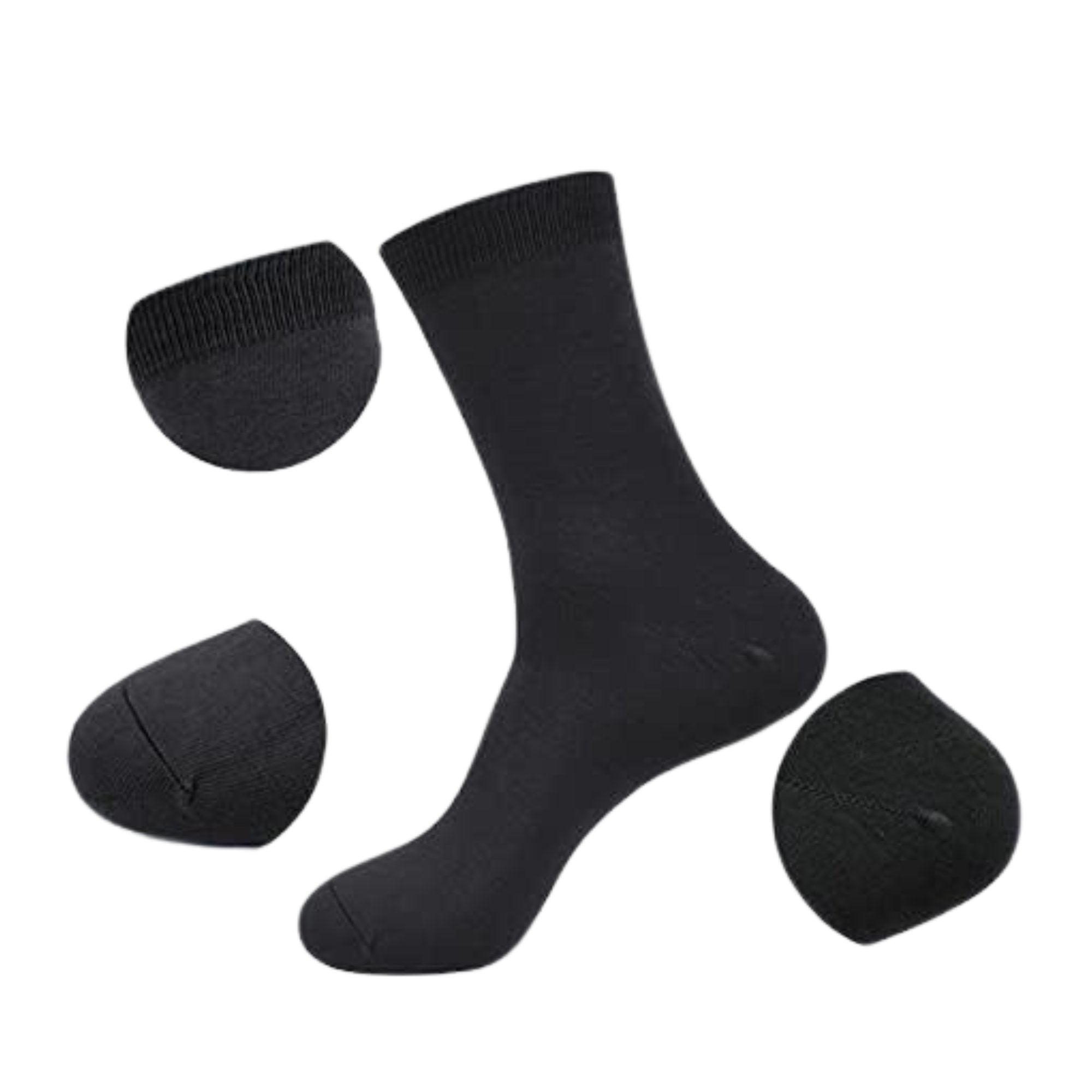 Men’s Crew Dress Socks Size 8 to 13 Seamless Black: 1 Pair Men's Socks Men Socks product detail image