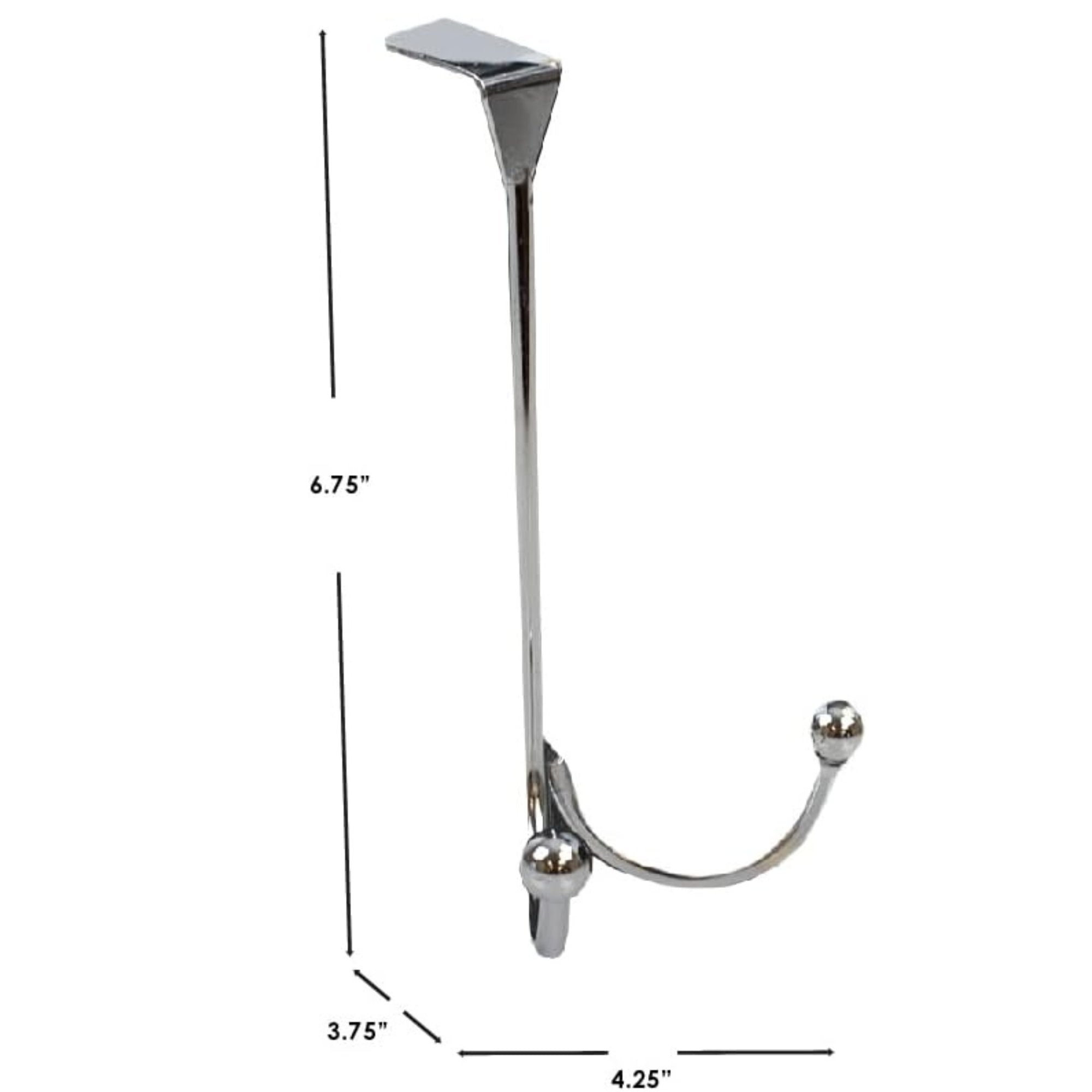 Two Prong Stainless Steel Over the Door Hook 1 Pack Robe Hooks Hardware product detail image