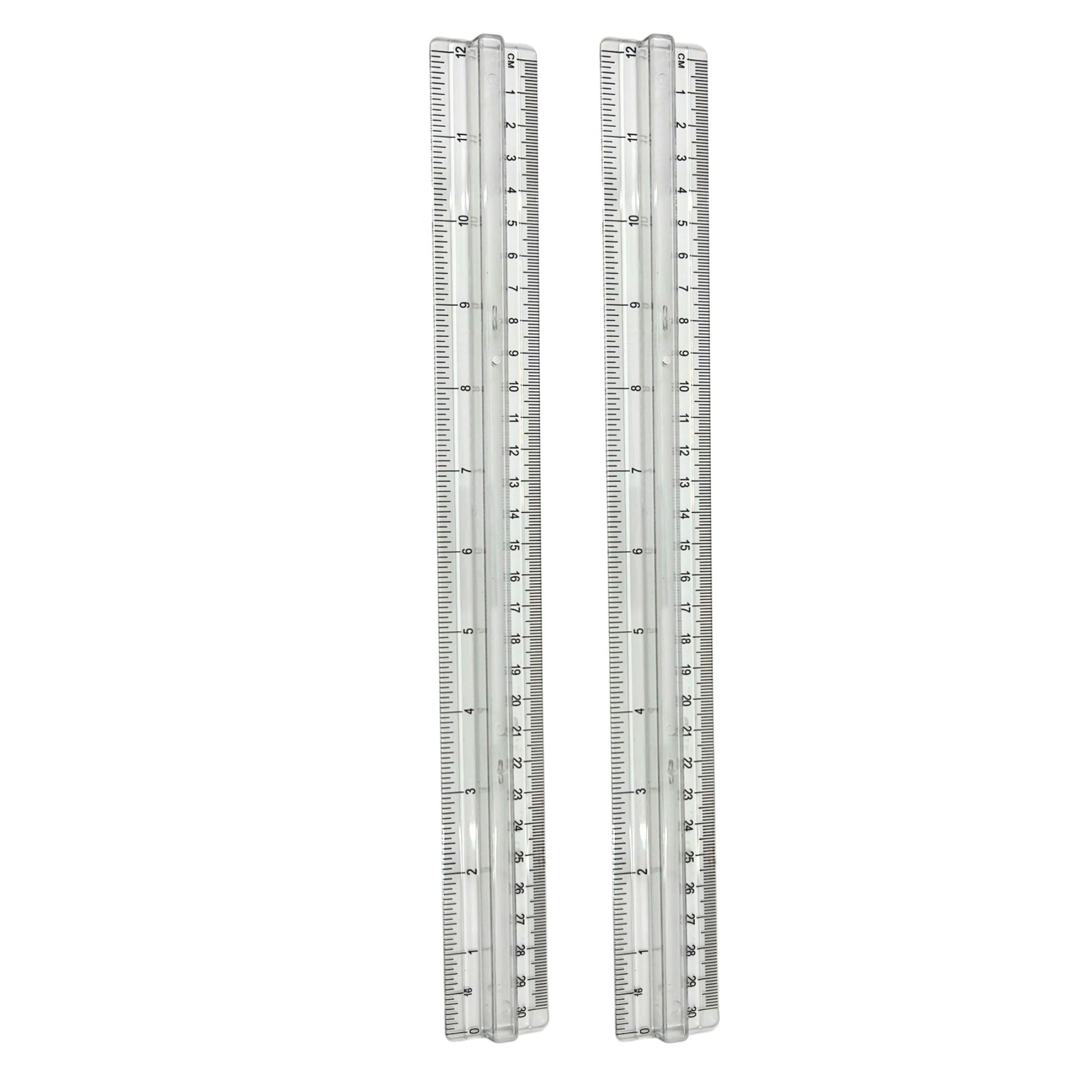 Metric & Imperial Scale Raised Grip Aluminium Ruler 
