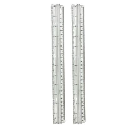 Metric & Imperial Scale Raised Grip Aluminium Ruler 