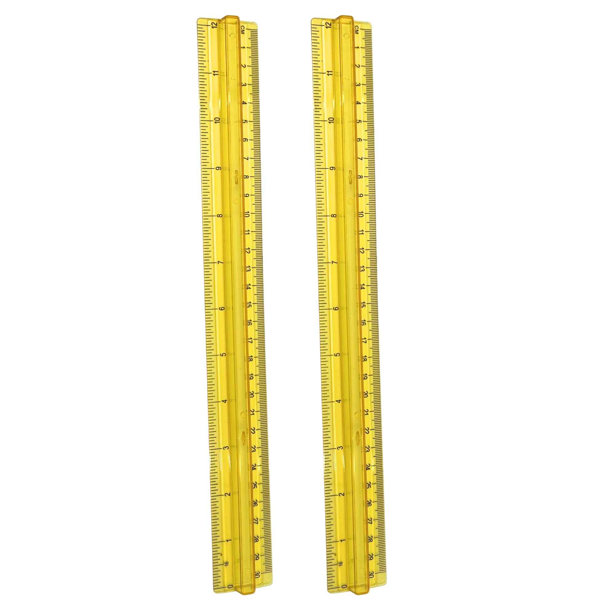 12" Metric & Imperial Scale Raised Grip Aluminium Ruler: 1 Pack Rulers size and feature image