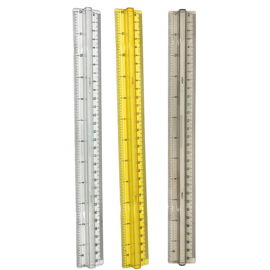 Metric & Imperial Scale Raised Grip Aluminium Ruler 
