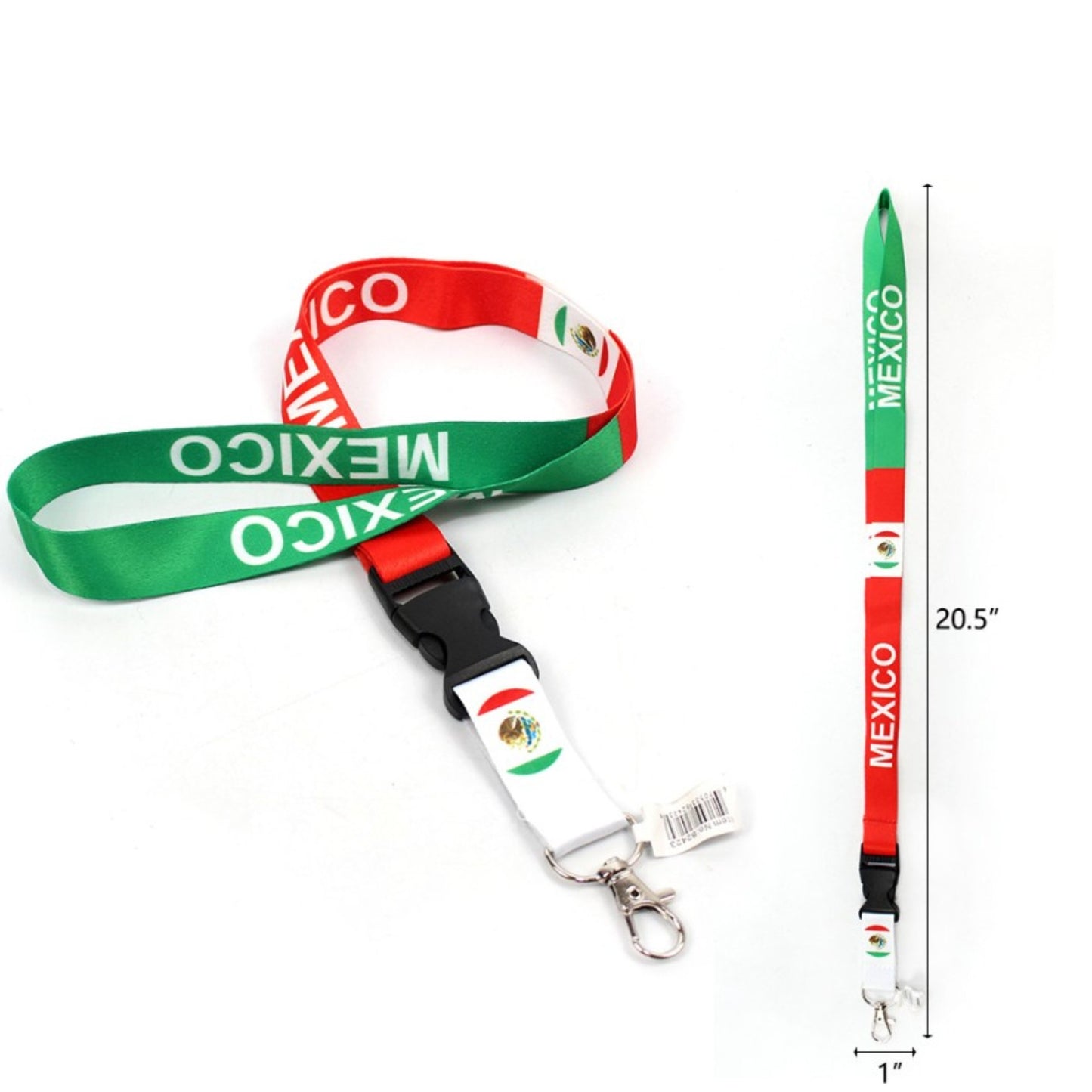 Mexico Flag Lanyard Keychain with Quick Release – Neck Strap for Keys, Badges, and ID Holders
