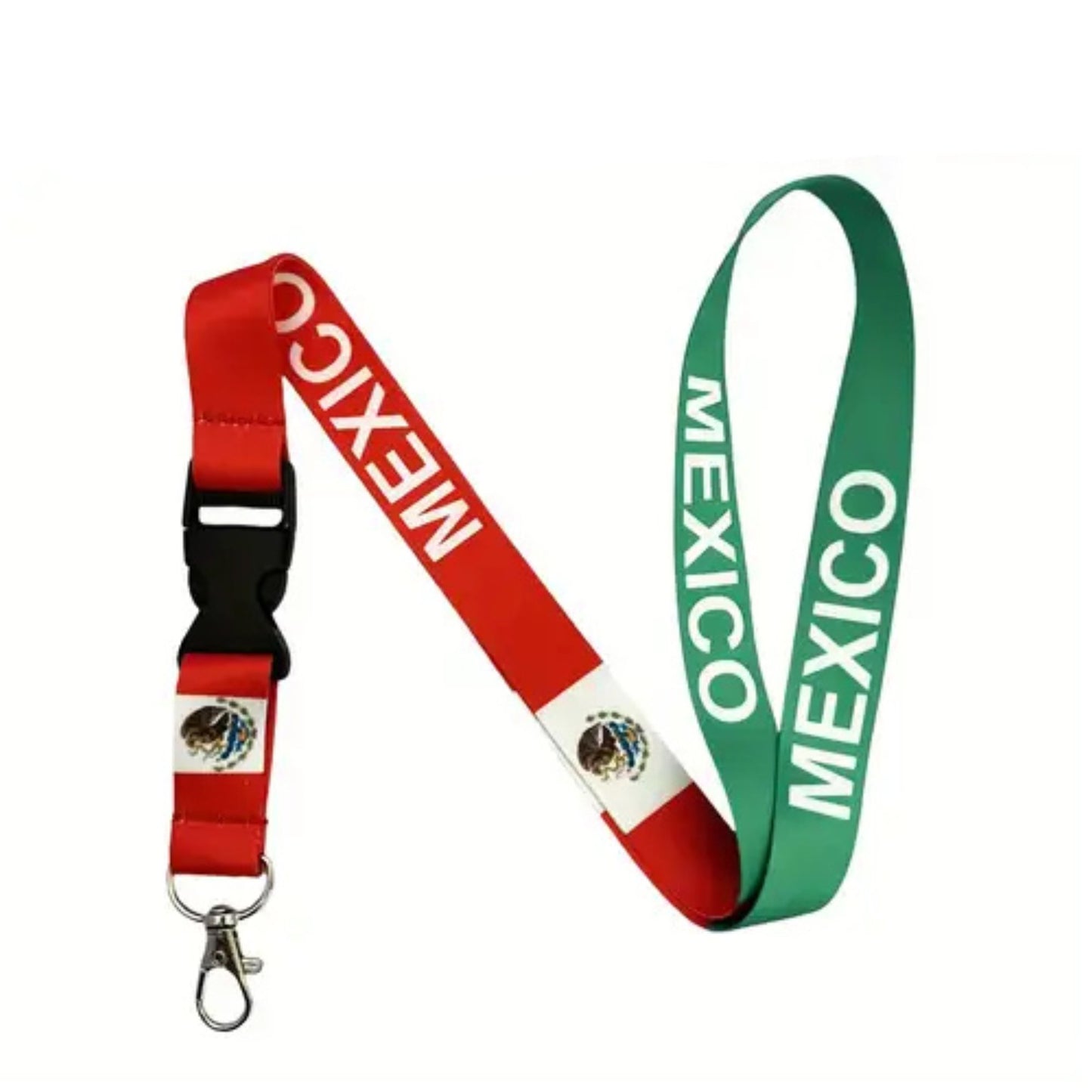Mexico Flag Lanyard Keychain with Quick Release – Neck Strap for Keys, Badges, and ID Holders