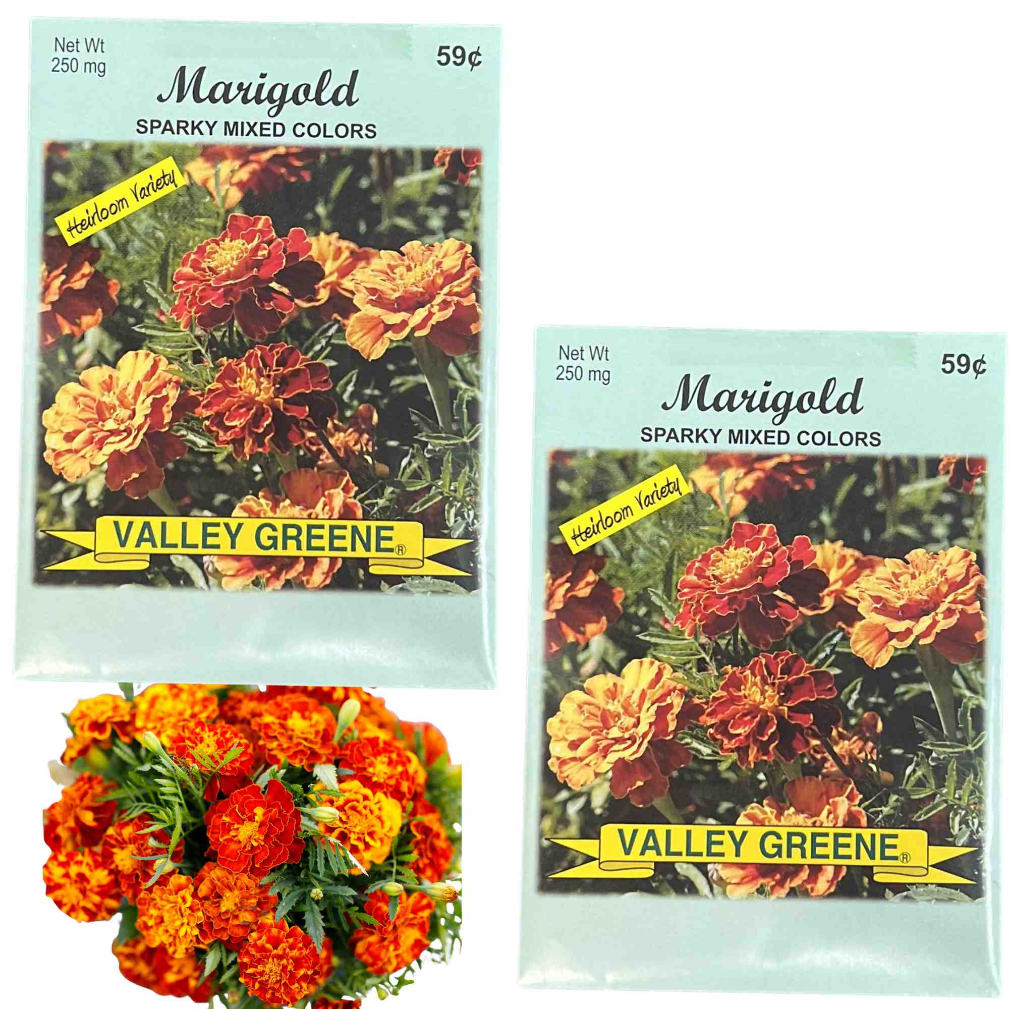 Valley Greene 250mg Marigold Sparky Mixed Colors: 2 Pack Seeds main product image