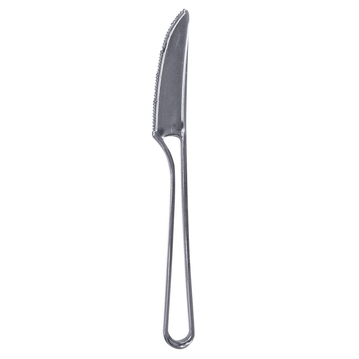 Modern Collection Contemporary Handle Design Knives Silver: 20 Pack Disposable Knives main product image