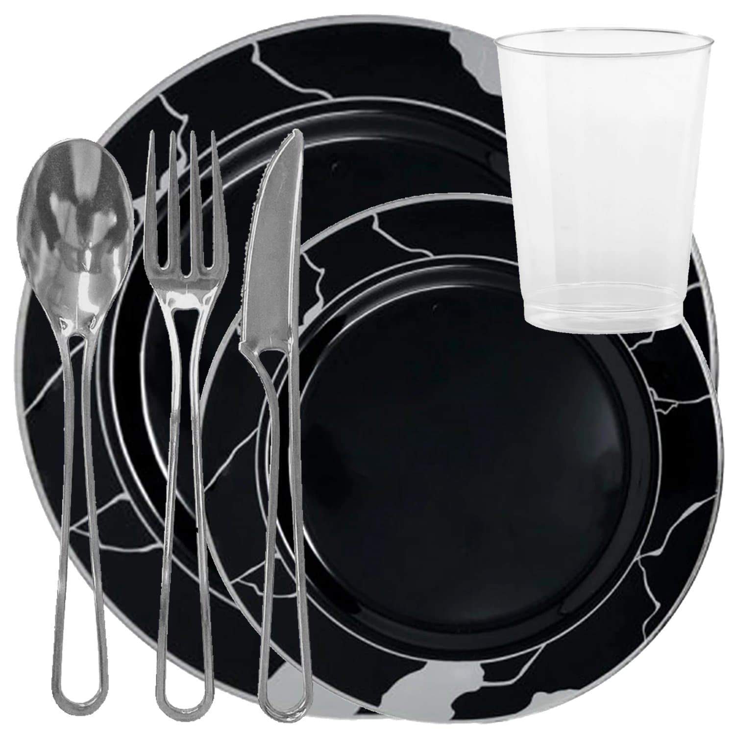 Modern Collection Contemporary Handle Design Spoons Silver 20 Pack Disposable Spoons product detail image