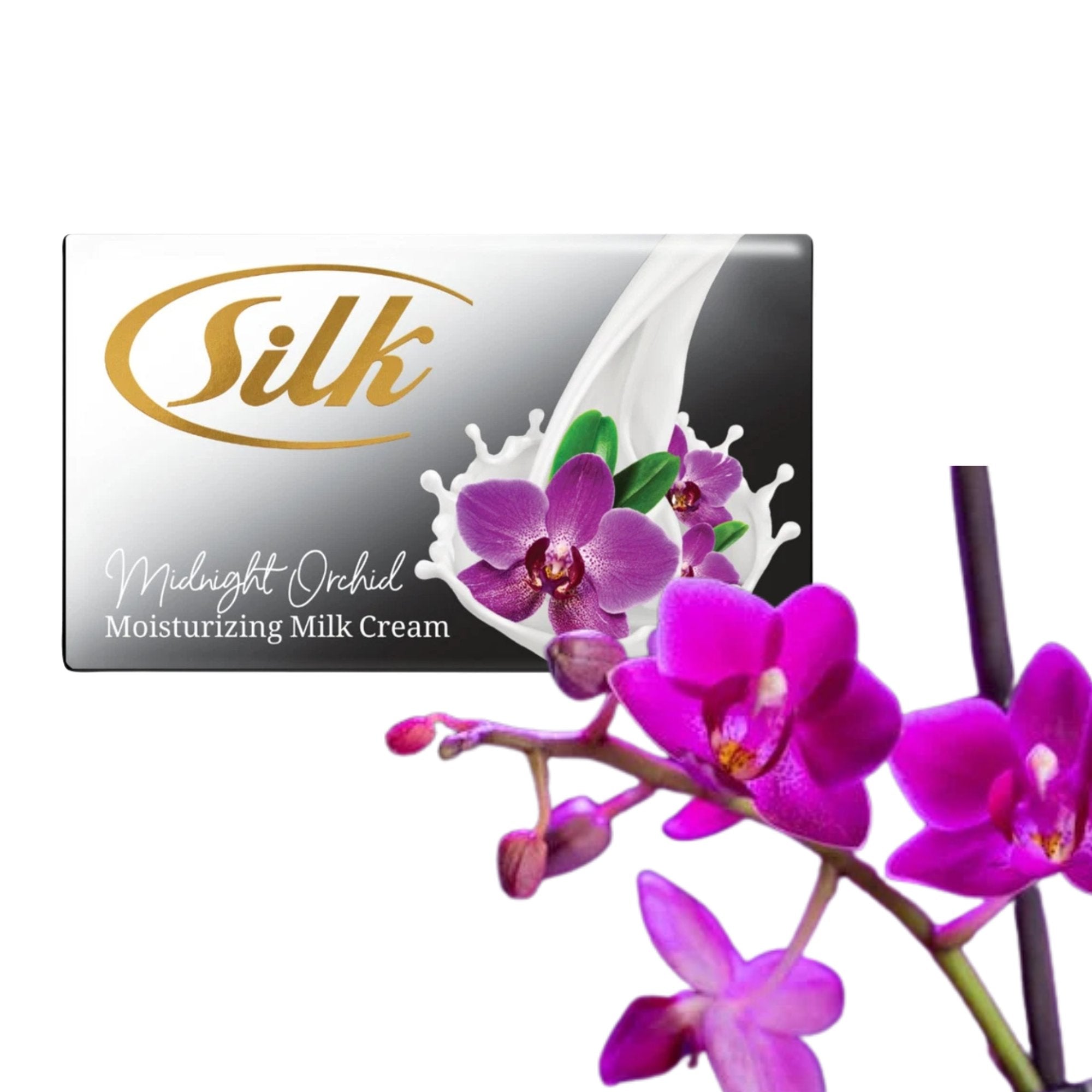 100g Silk Midnight Orchid Moisturizing Milk Cream Soap: 2 Bars Bar Soap Bath Soap Bathroom product detail image