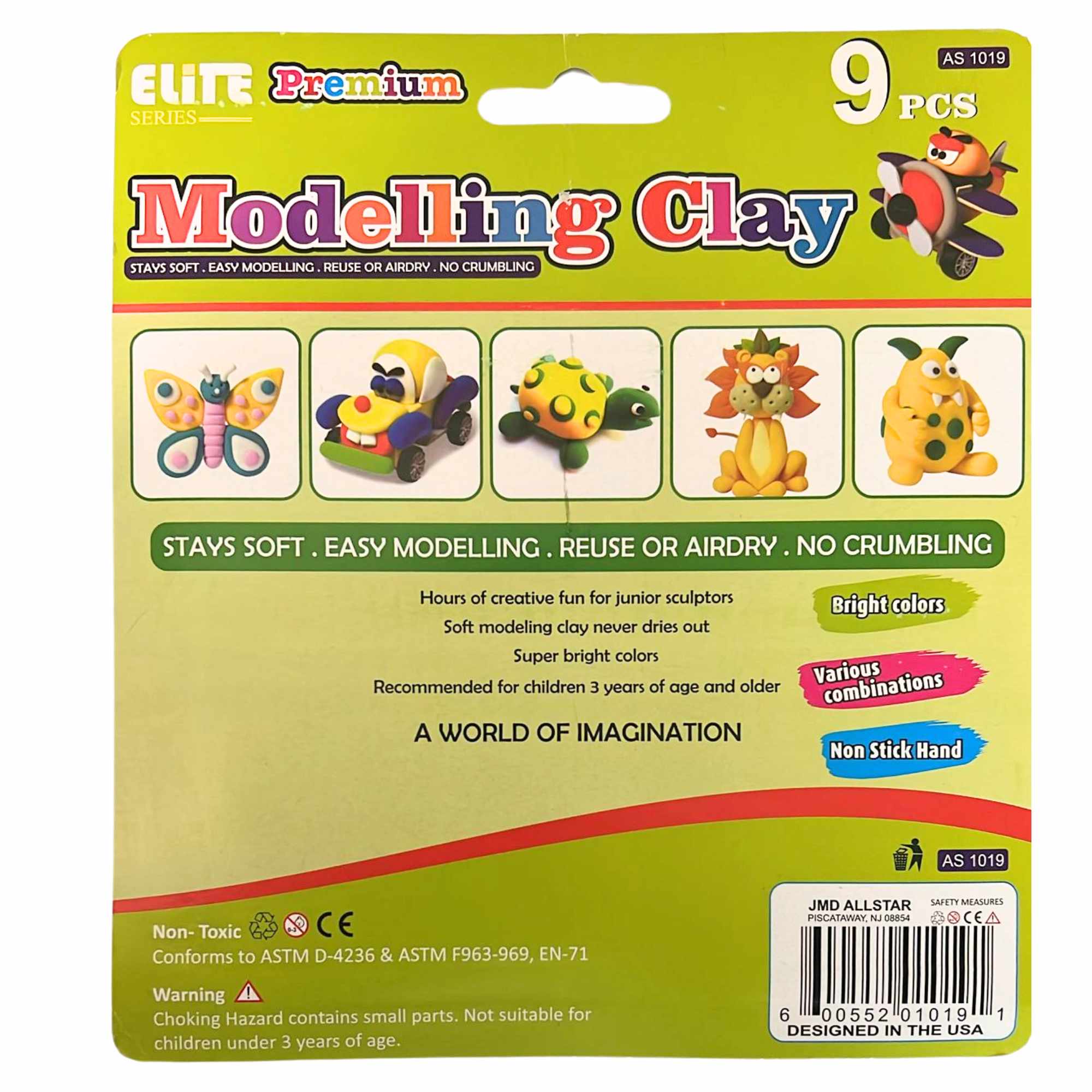 Molding Clay – 9 Bright Colors, Soft and Easy to Shape: 9 Pack Clay & Moulding Dough DIY size and feature image