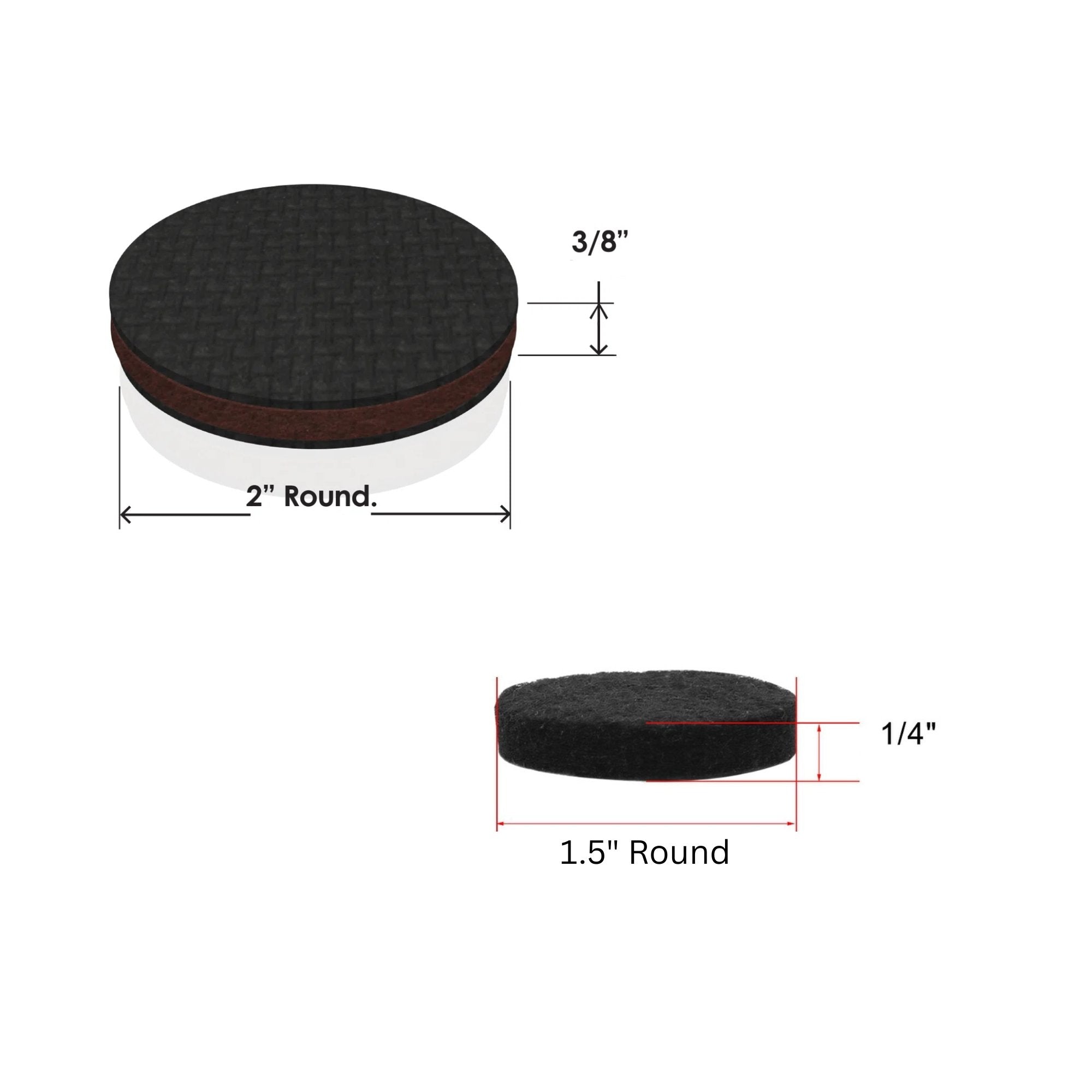 2 Sizes Round Felt Pads Set, Furniture & Floor Protectors: 16 Pack Furniture Floor Protectors Furniture care product detail