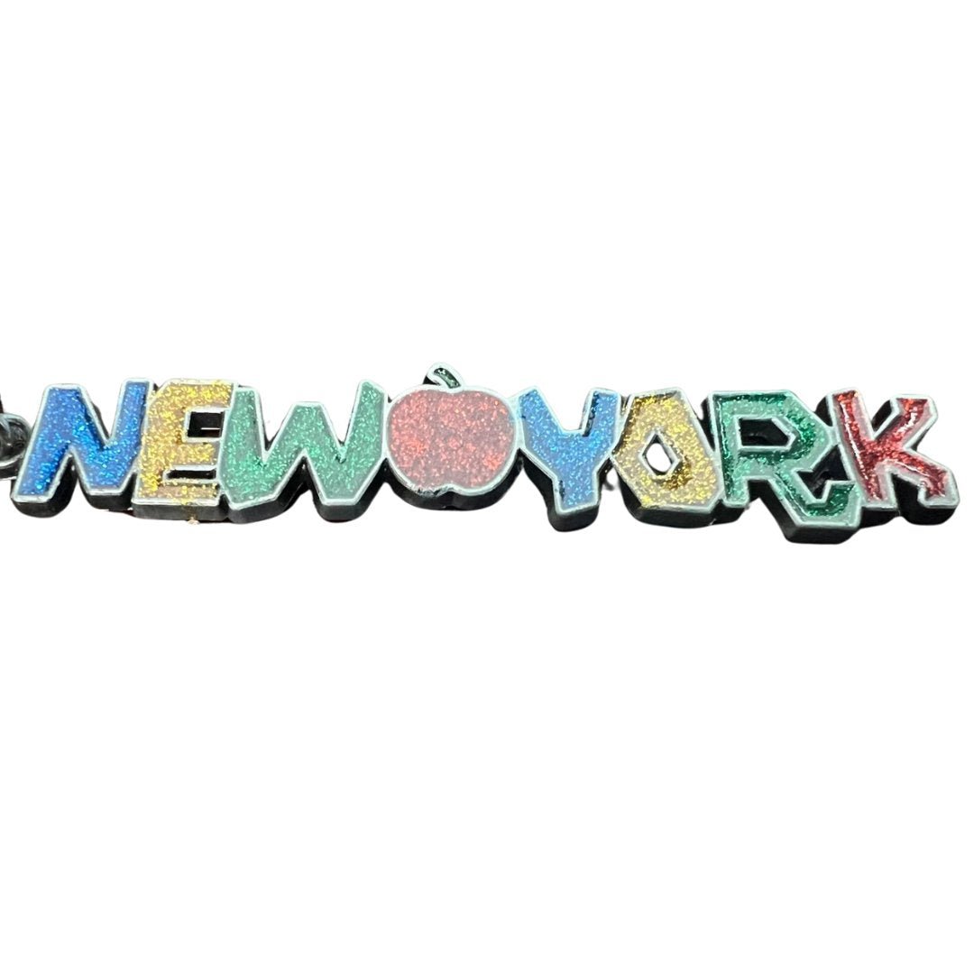 Multicolor Glittered New York Keychain Souvenir – Sparkling NYC Keepsake Keychain, Novelty & Souvenir Catalog size and