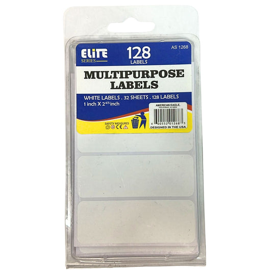 1" x 2.75"  Multipurpose White Lables:
