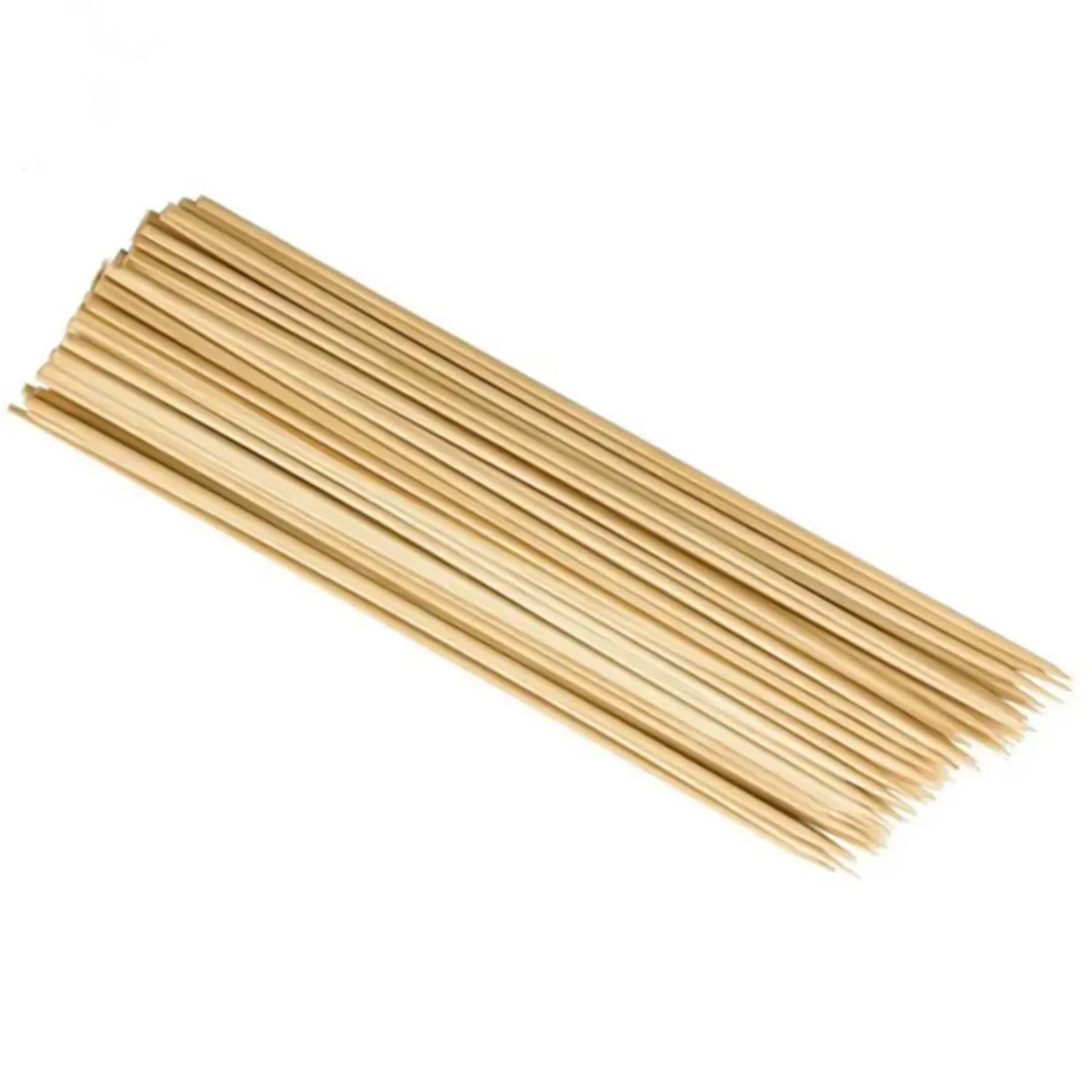 Natural Bamboo Sticks BBQ Skewers 100 Pack Food Sticks & Skewers Bamboo BBQ size and feature image