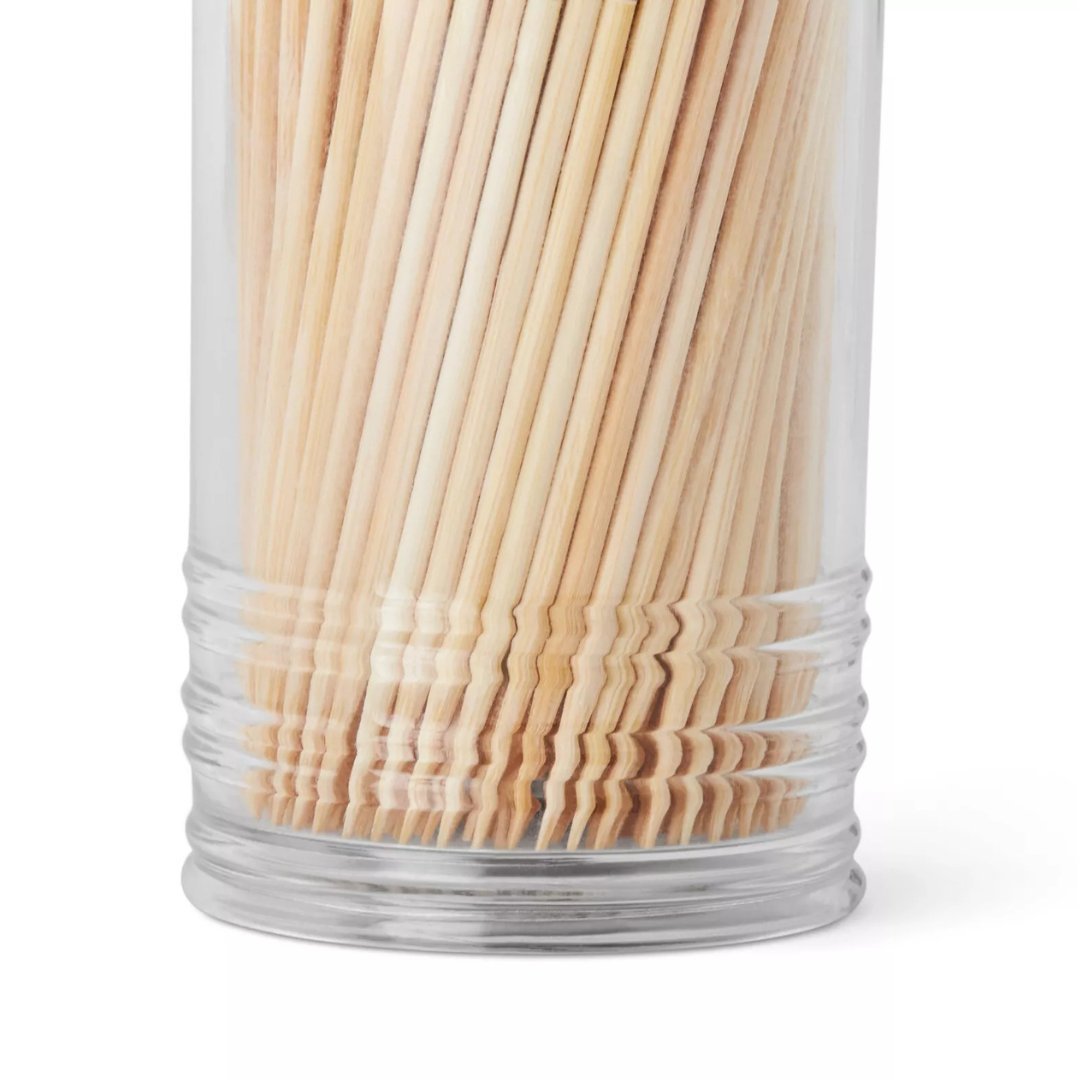 Natural Bamboo Toothpicks 3 Bottle Dispenser Home Party: 600 Pack size and feature image