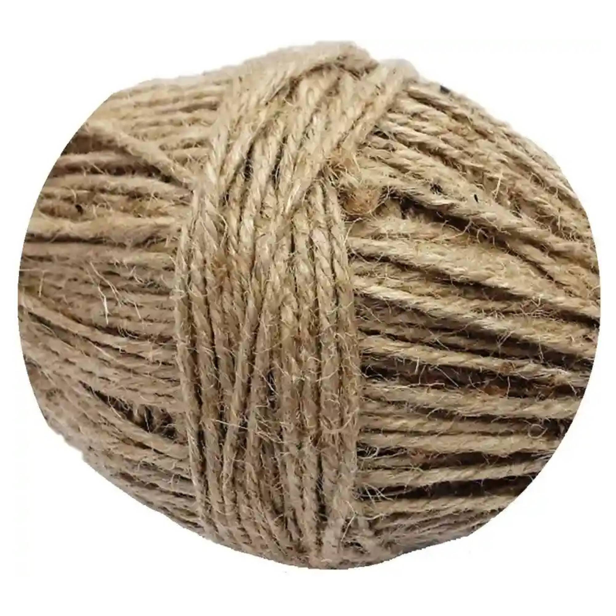 Natural Jute Twisted Twine Rope 328 feet: 1 Pack Household Hardware size and feature image