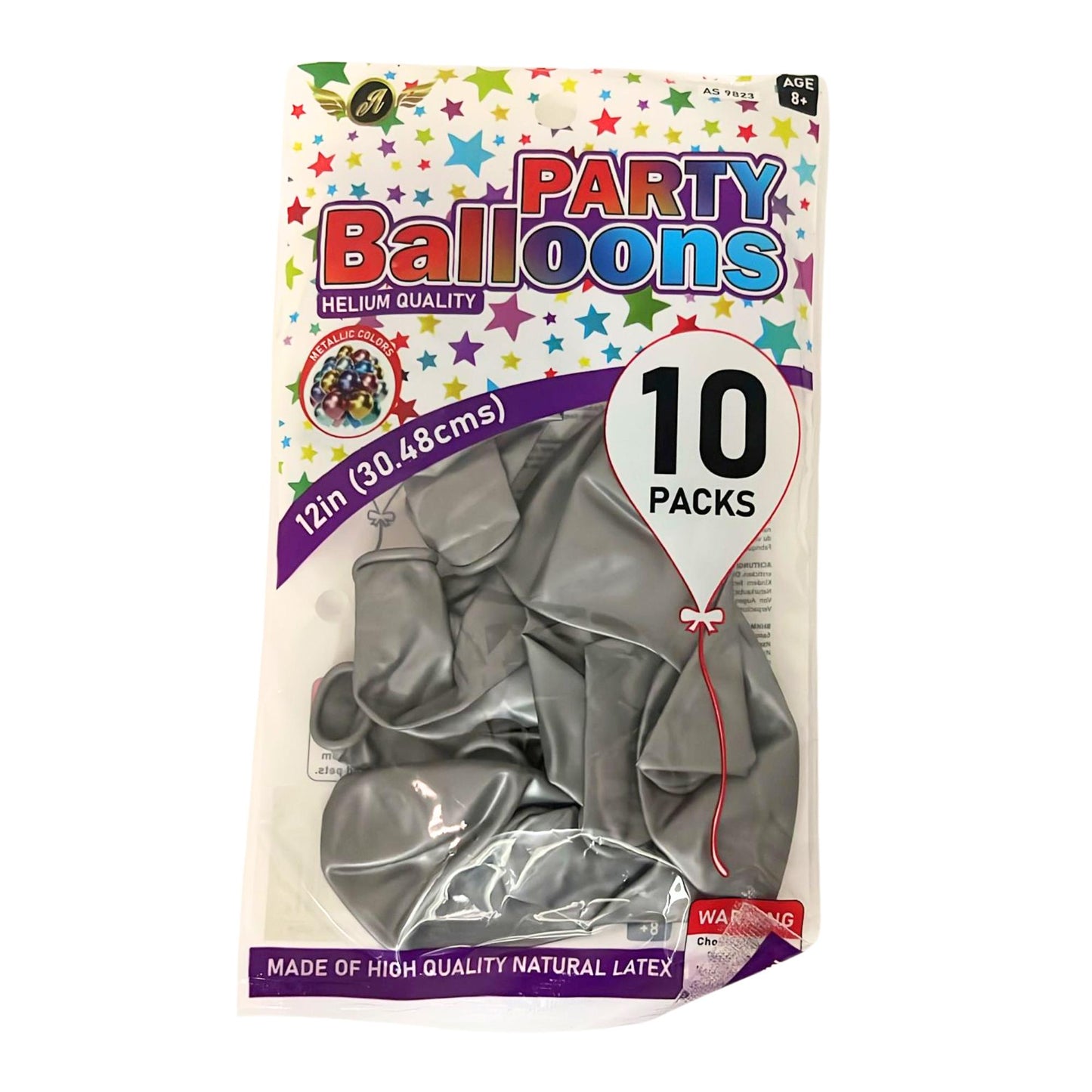 Gray helium-quality natural latex balloons