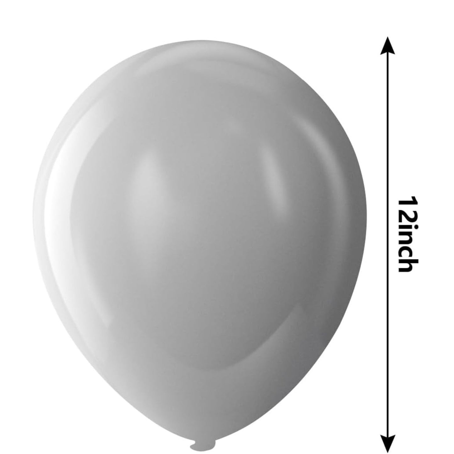 Gray helium-quality natural latex balloons