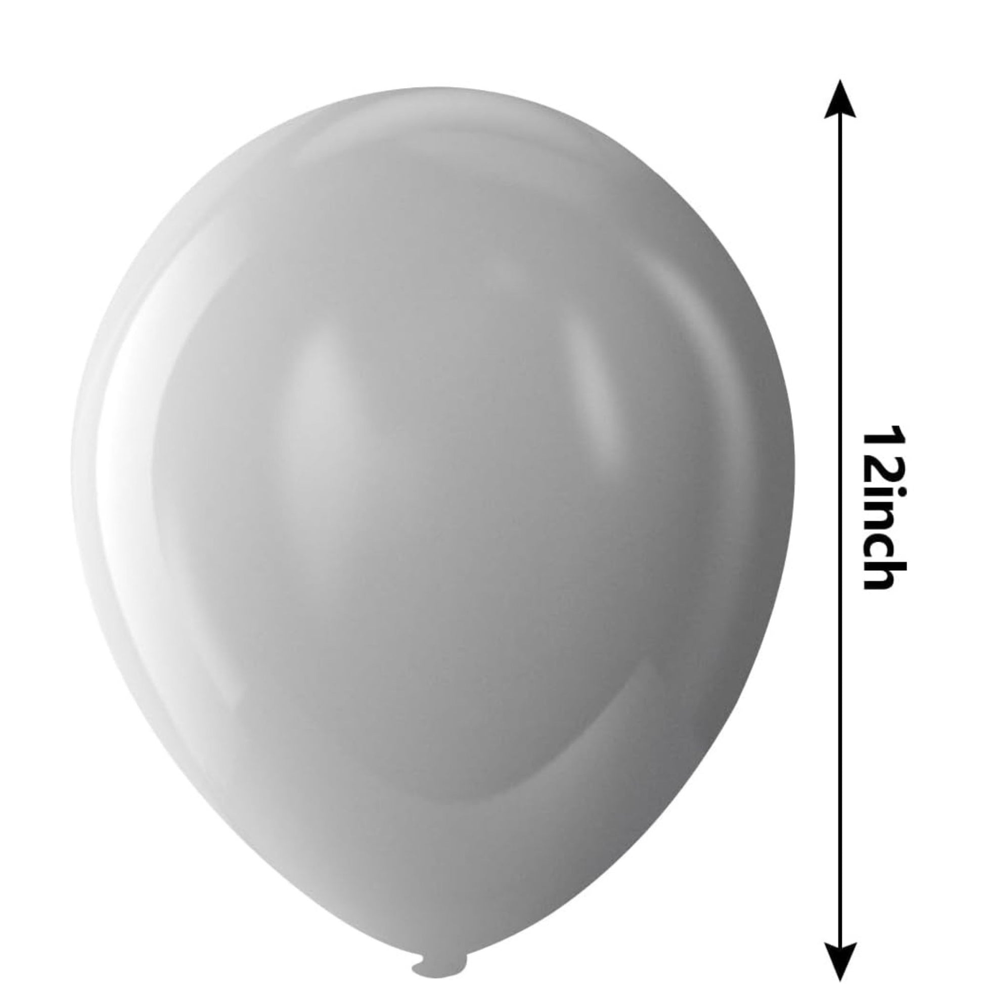Gray helium-quality natural latex balloons