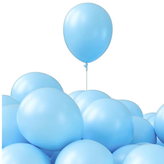 Light blue helium-quality natural latex balloons 