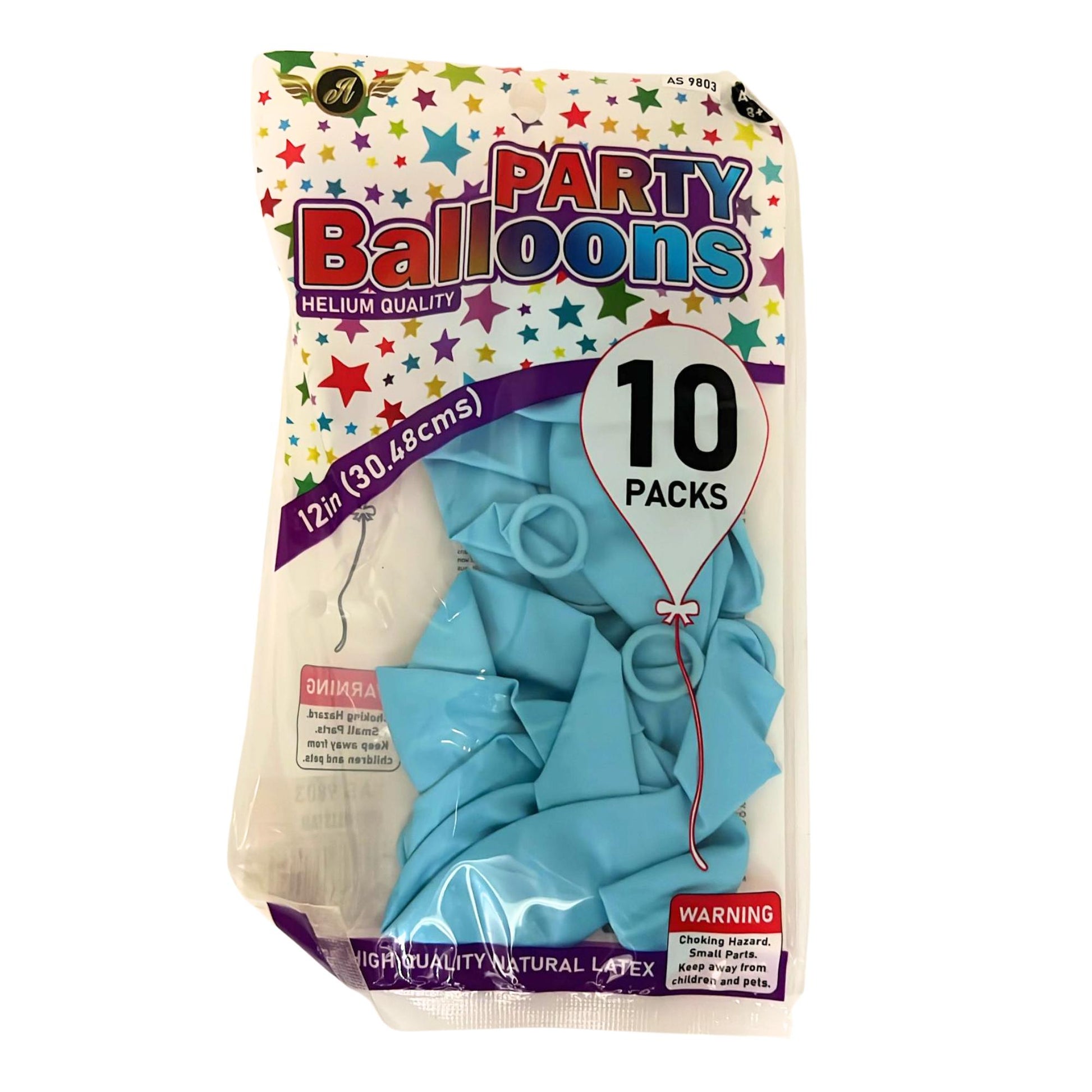 Light blue helium-quality natural latex balloons 