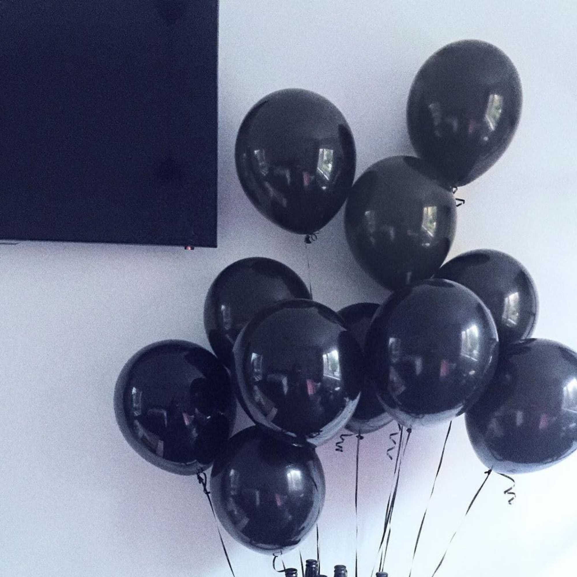 12" Helium Quality Natural Latex Balloons Miler Black 10 Pack Balloon Halloween Balloon lifestyle use image