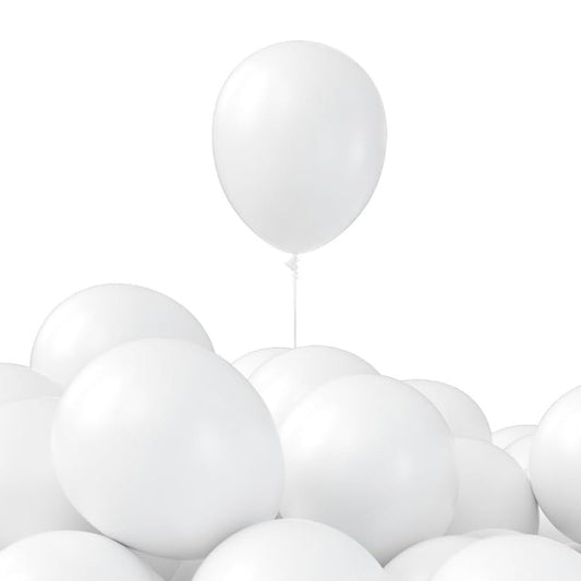 Helium-Quality Natural Latex Balloons White