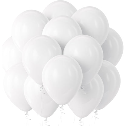 Helium-Quality Natural Latex Balloons White