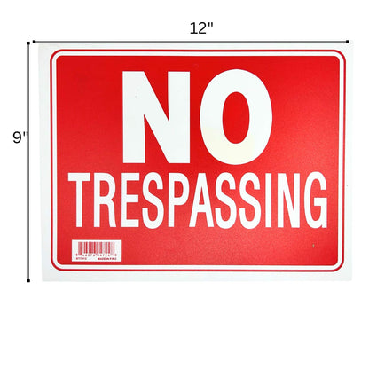 9"X12" "NO TRESPASSING" Plastic Signage Sign-1CT