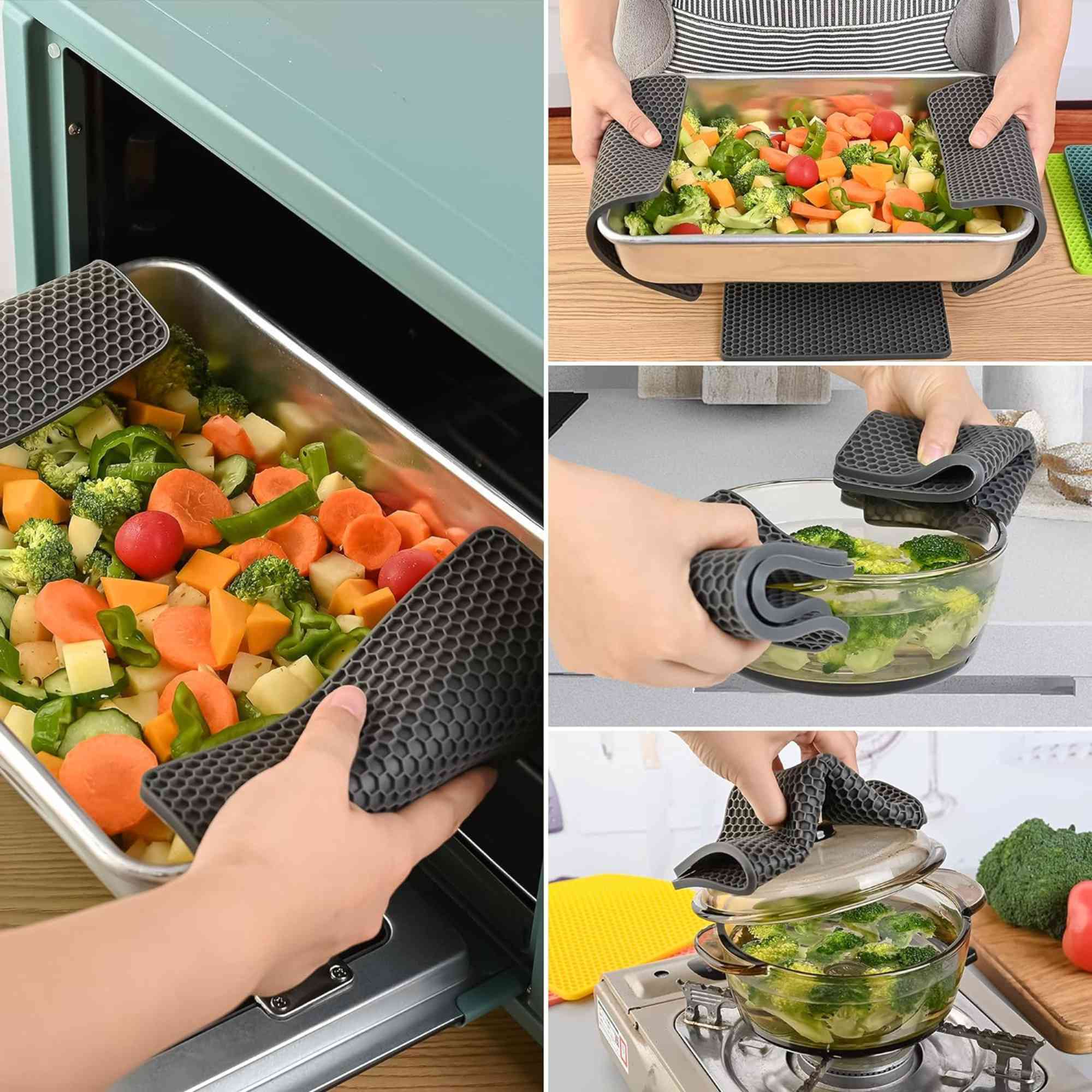 7" Square Silicone Placemat & Holder: 1 Pack Trivets Kitchen Accessories size and feature image