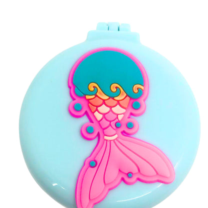 Small Folding Pocket Hair Brush with Mirror – Compact Detangling, Massage Comb for On the Go Grooming