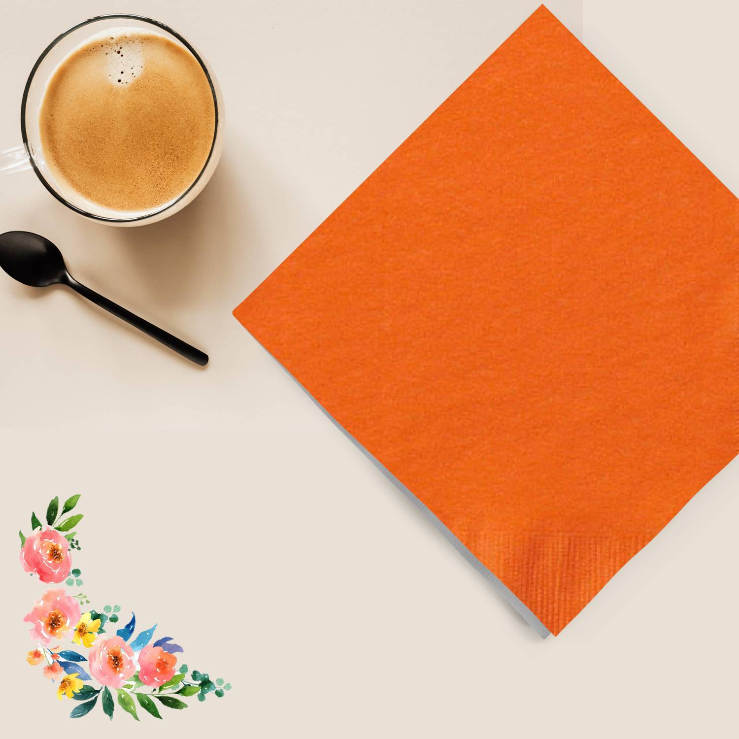 Orange Lunch Napkins
