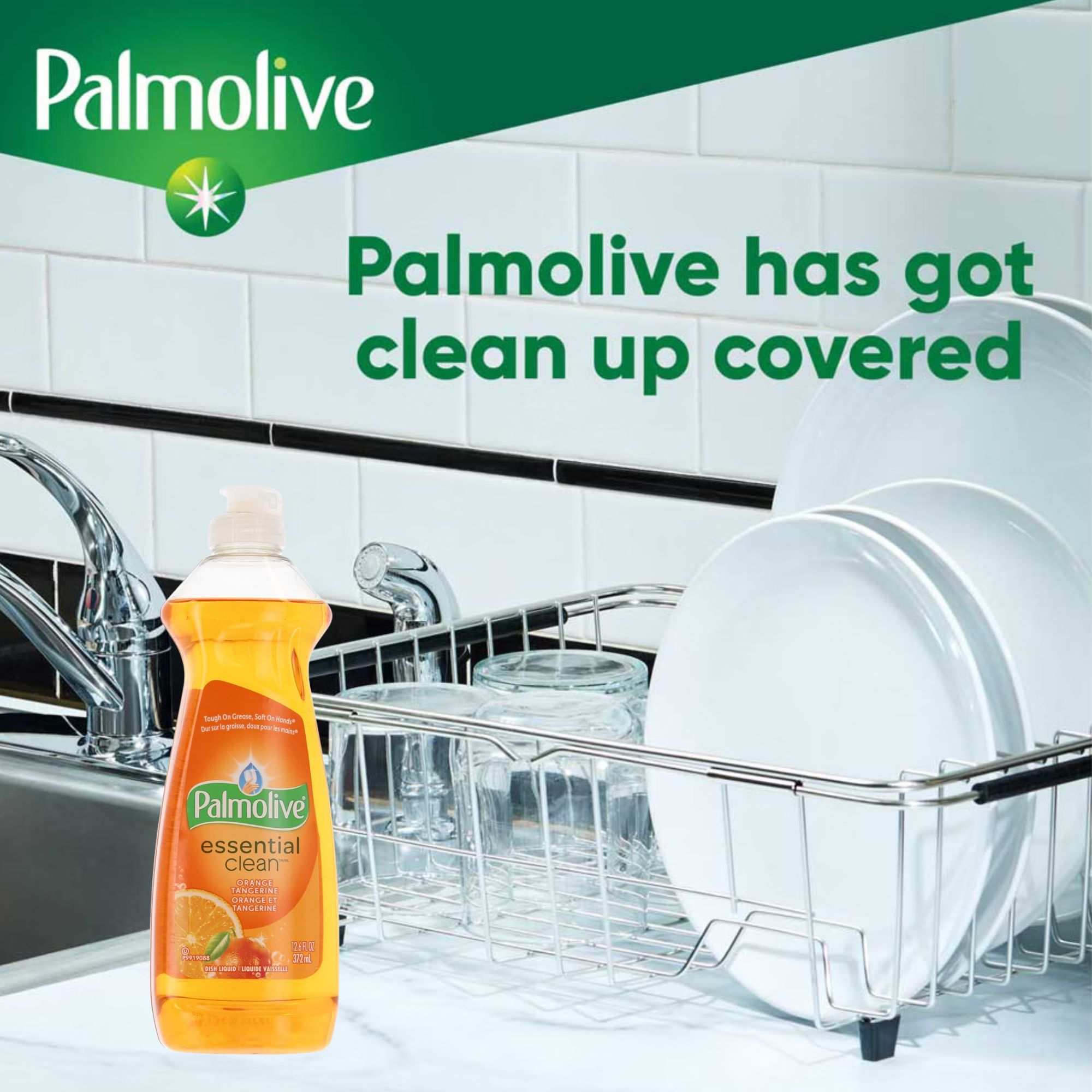 Palmolive Essential Clean Liquid Dish Soap, Tangerine Scent, 12.6 fl oz Dish Detergent & Soap Dish Soap Feature size and