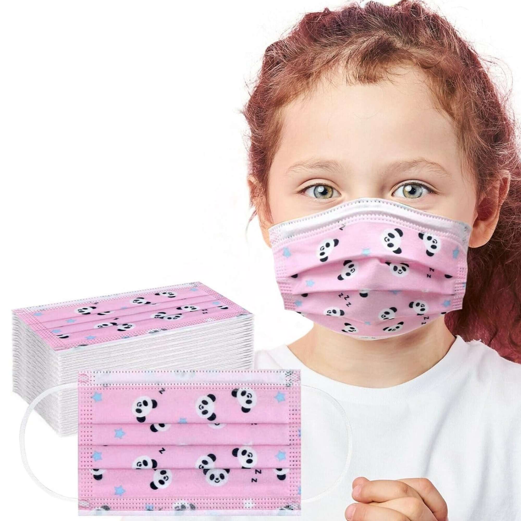Panda Print Kids 3 Layer Face Masks: 10 Pack Personal Care Safety product image 5