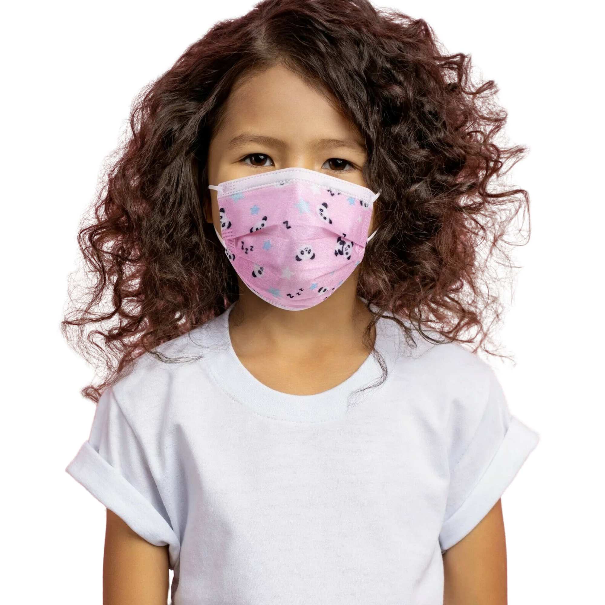 Panda Print Kids 3 Layer Face Masks: 10 Pack Personal Care Safety lifestyle use image