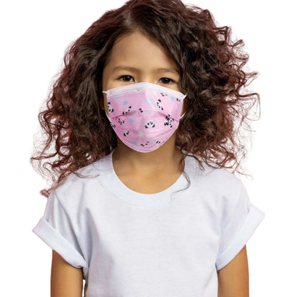 Panda Print Kids 3-Layer Face Masks