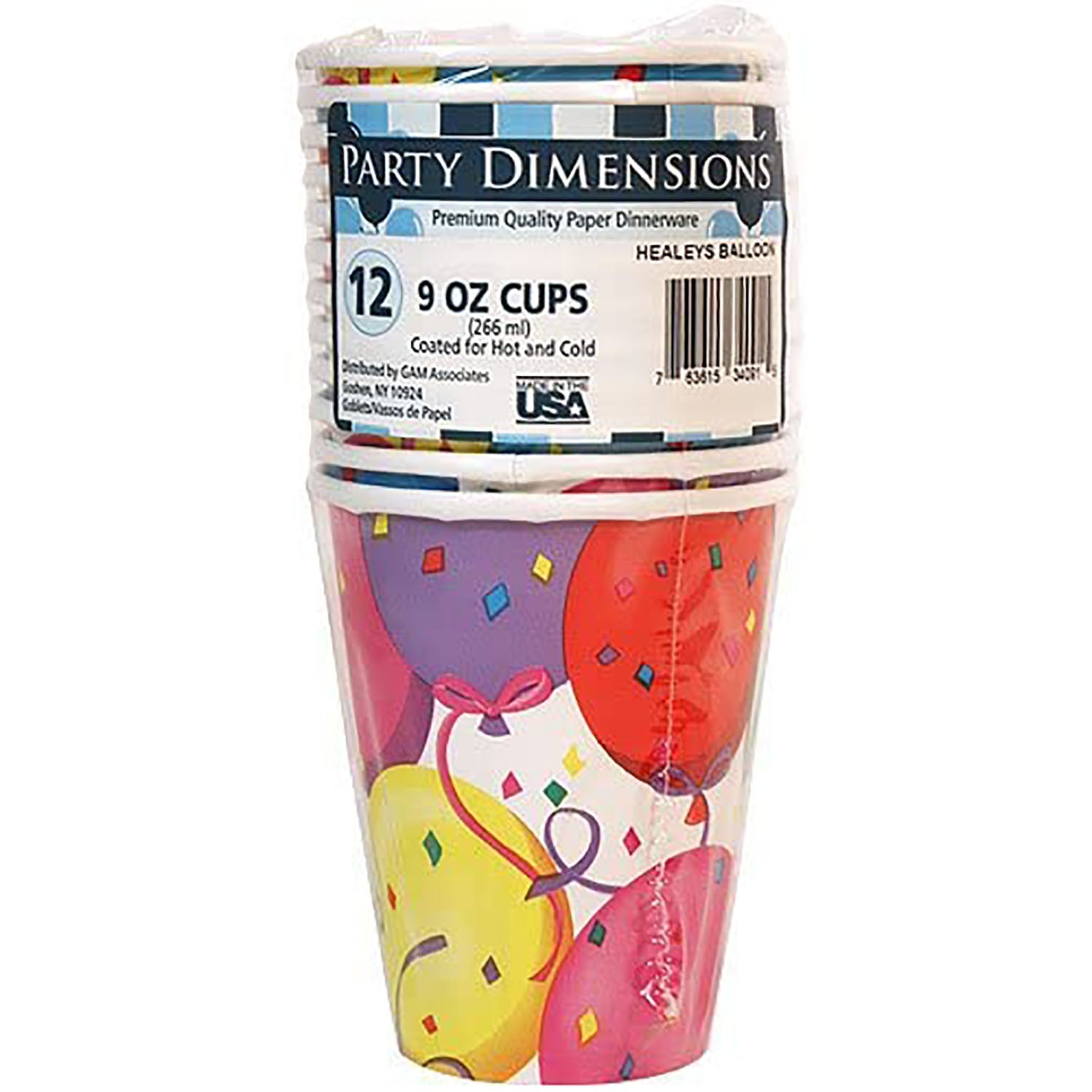 Paper Cups Healy's Balloons Hot Cold 9 oz 12 Pack Kitchen Catalog,Paper Cups lifestyle use image