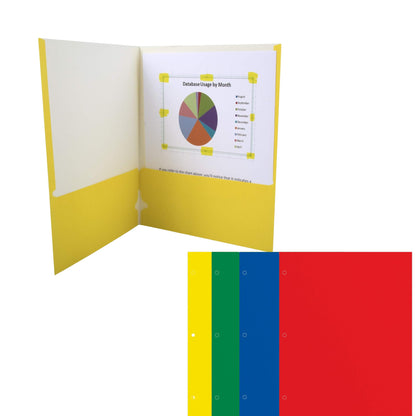 Paper Folders with Pockets - Folders for 3 Ring Binder
