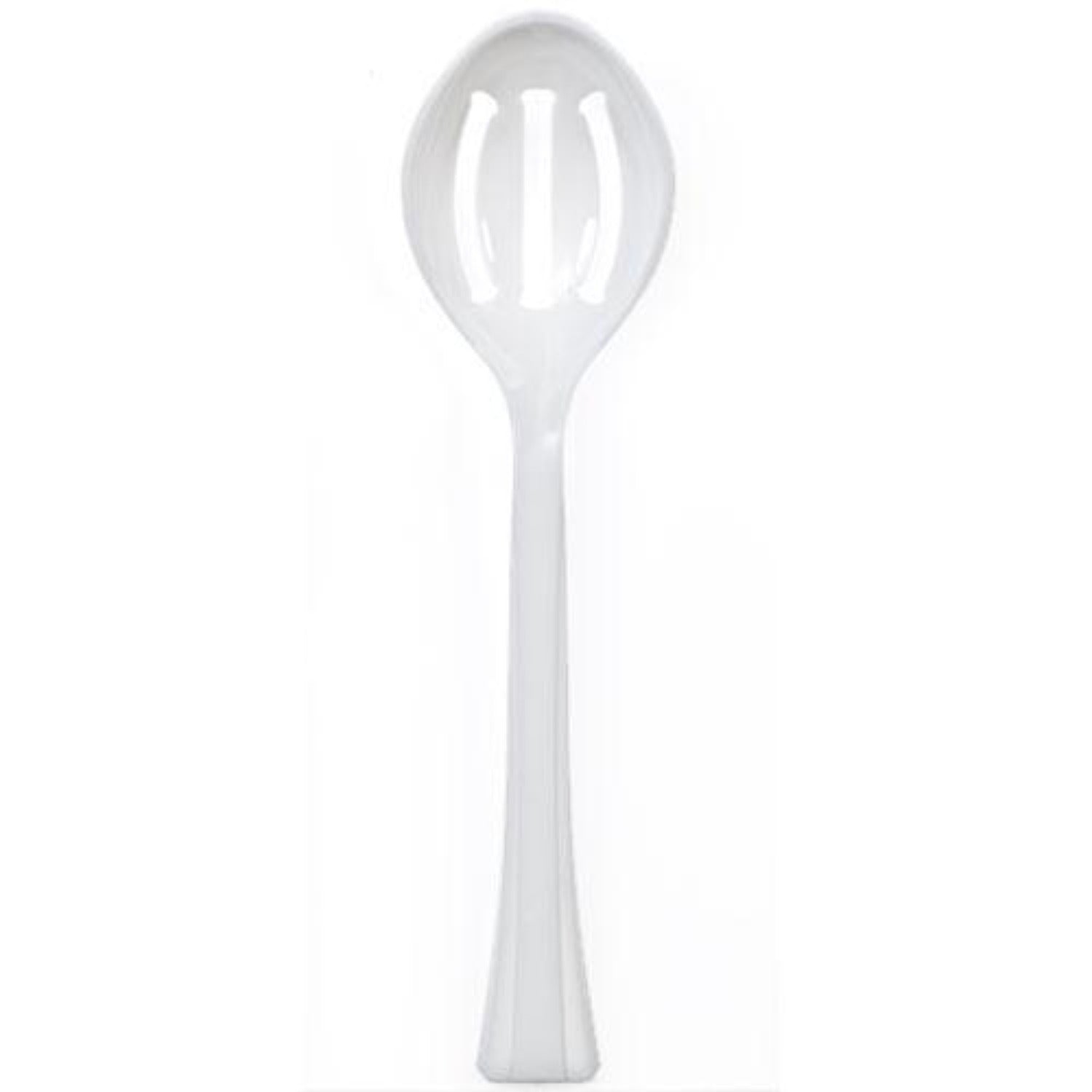 Pearl Plastic Slotted Salad Heavy Weight Serving Spoon 12": 1 Pack Disposable Spoons main product image