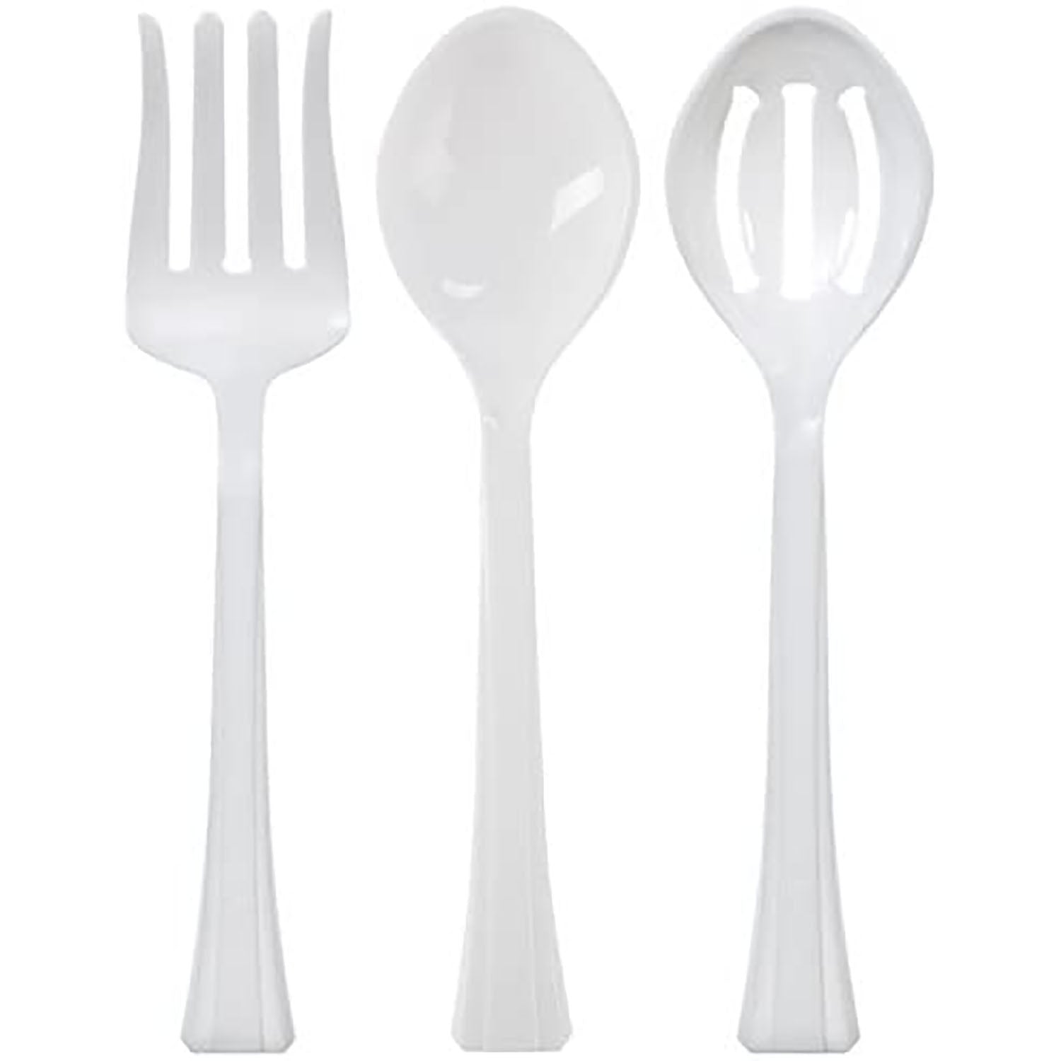 Pearl Plastic Slotted Salad Heavy Weight Serving Spoon 12": 1 Pack Disposable Spoons product detail image