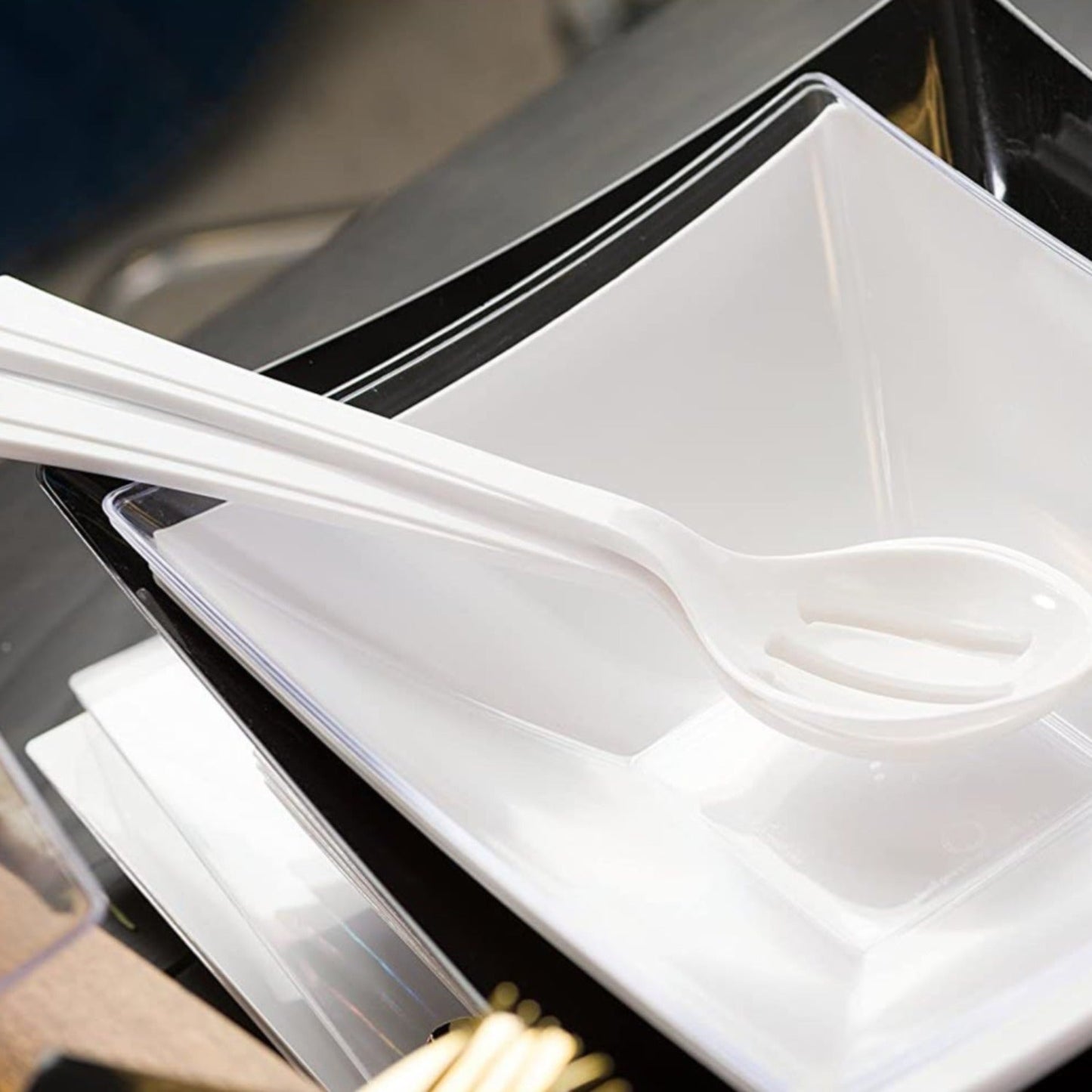 Pearl Plastic Slotted Salad Heavy Weight Serving Spoon 