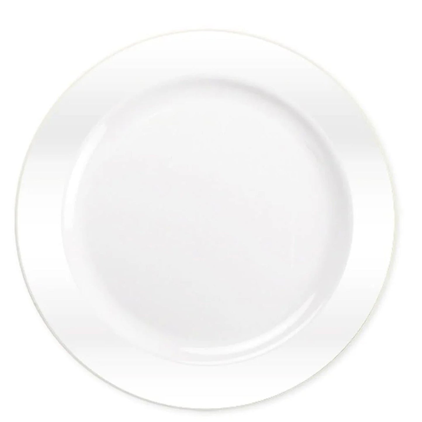 Pearl White Magnificence Heavy weight Plastic Dinner Plate