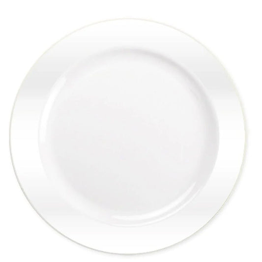 Pearl White Magnificence Heavy weight Plastic Dinner Plate