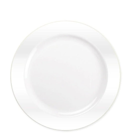 Pearl White Magnificence Heavy weight Plastic Dinner Plate