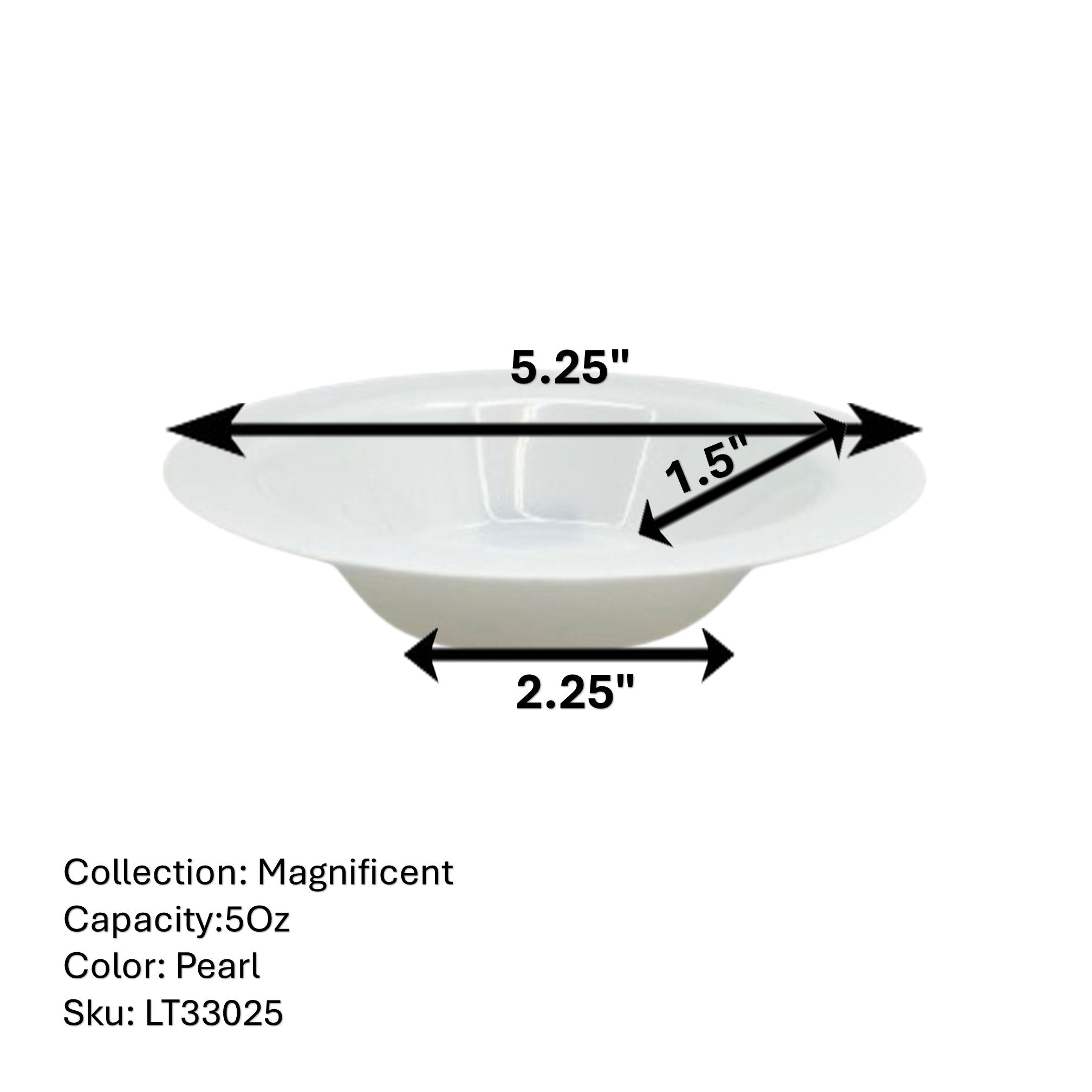 5oz Pearl White Magnificent Heavyweight Plastic Bowls: 4 Pack Kitchen Catalog,Dispoable Bowls product detail image