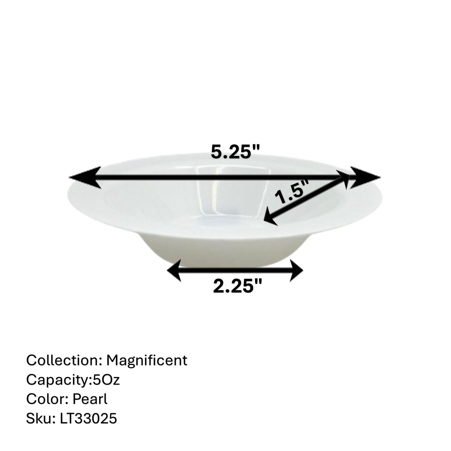Pearl White Magnificent Heavyweight Plastic Bowls