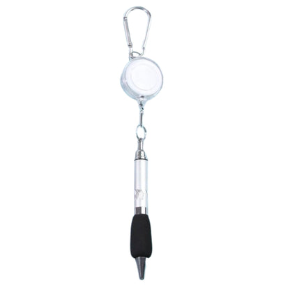 Clip-On Ballpoint Pen with Carabiner Keychain and Belt Clip Reel