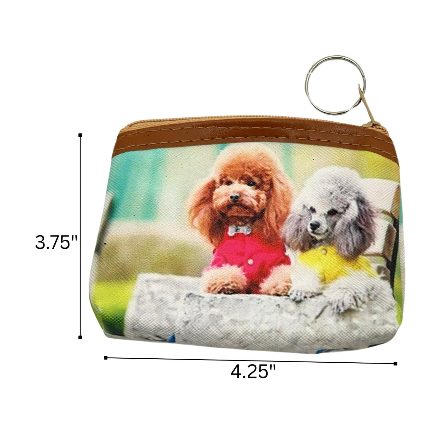 Dog Theme Zipper Pouch with Keychain