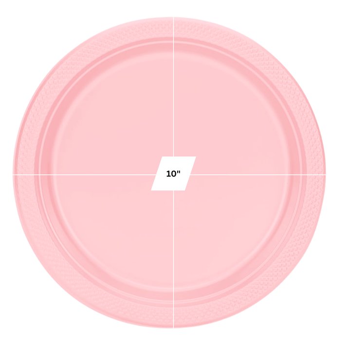 Disposable 10" Pink Diner Plastic Plates